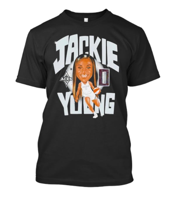 Jackie Young Las Vegas Aces Basketball Caricature T-Shirt
