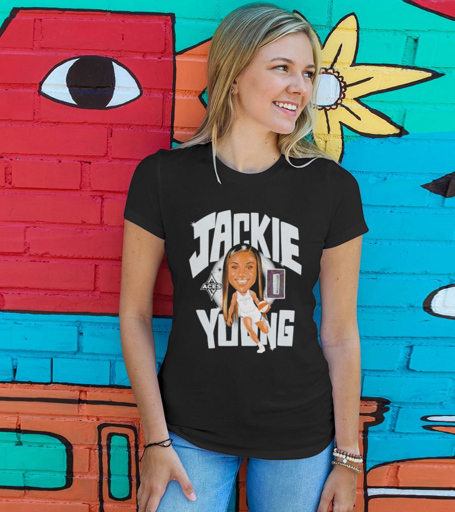 Jackie Young Las Vegas Aces Basketball Caricature T-Shirt