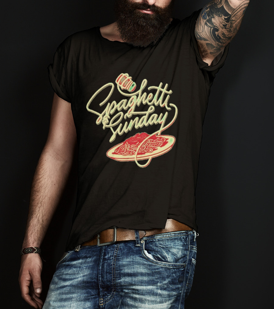 Spaghetti Sunday Pasta Dish With Fork And Plate T-Shirt