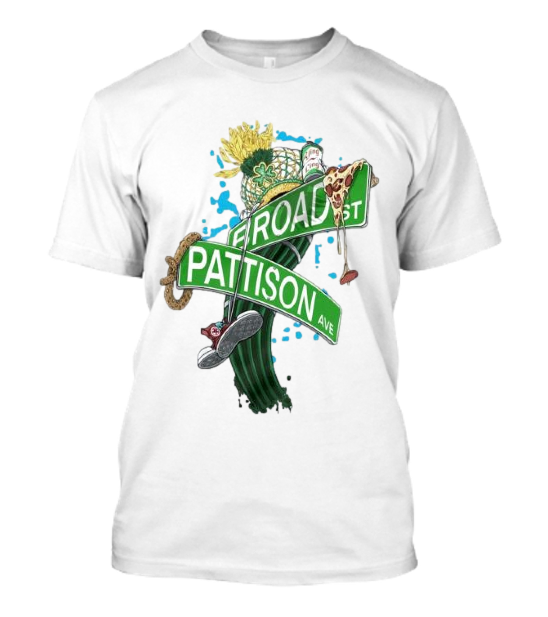 Broad And Pattison Ave Philly Sports With Icons Of Philadelphia Sports And Culture T-Shirt