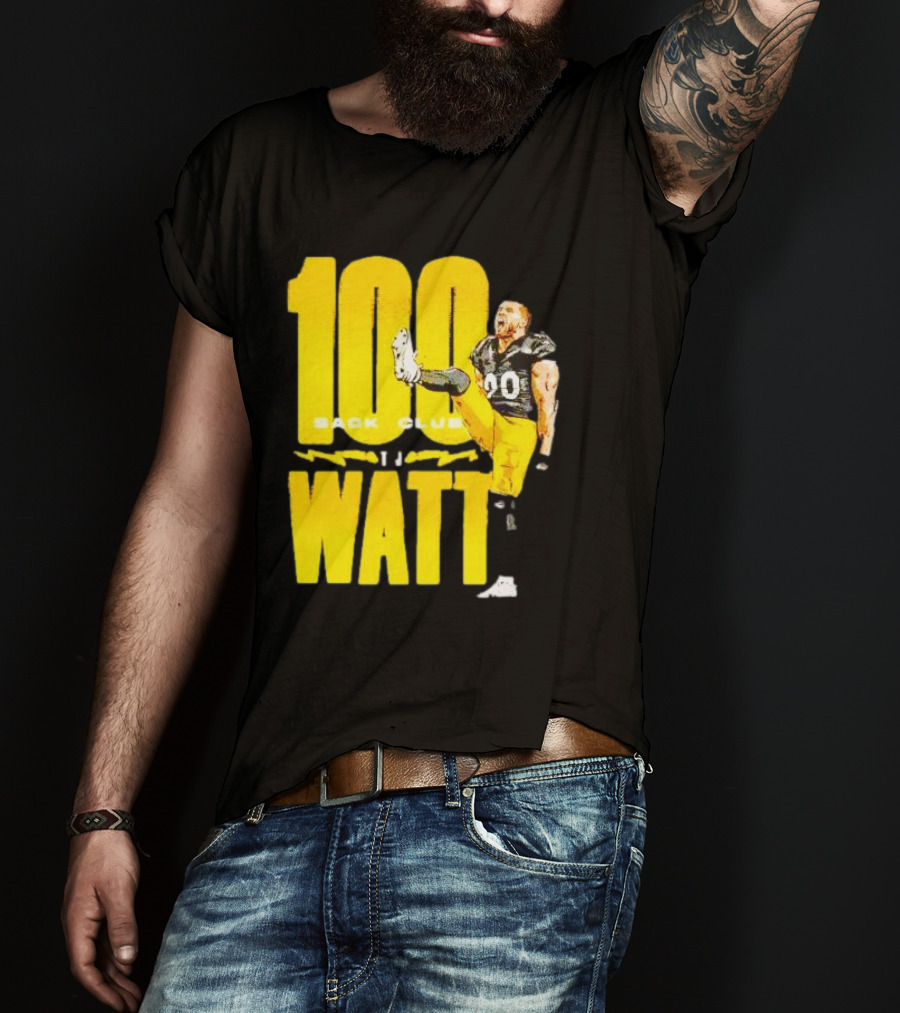 100 Sack Club Pittsburgh Steelers TJ Watt T-Shirt