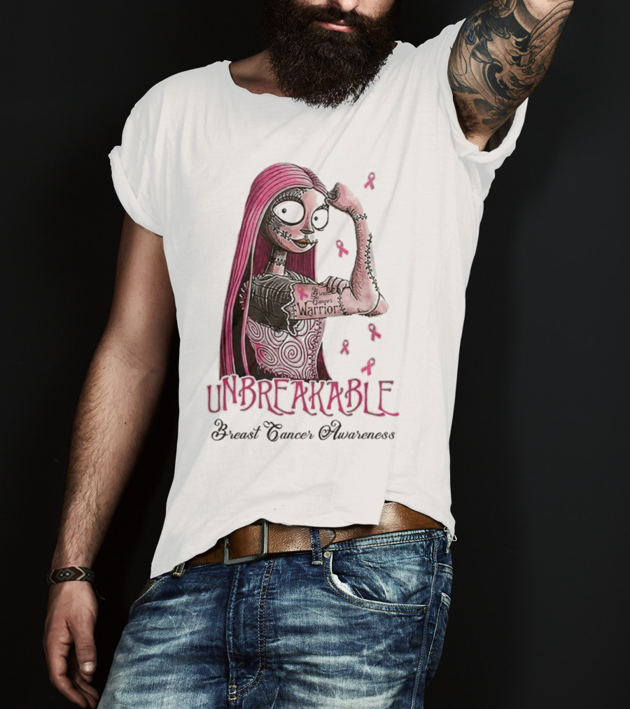 The Nightmare Before Christmas Sally Unbreakable Breast Cancer Awareness Warrior T-Shirt