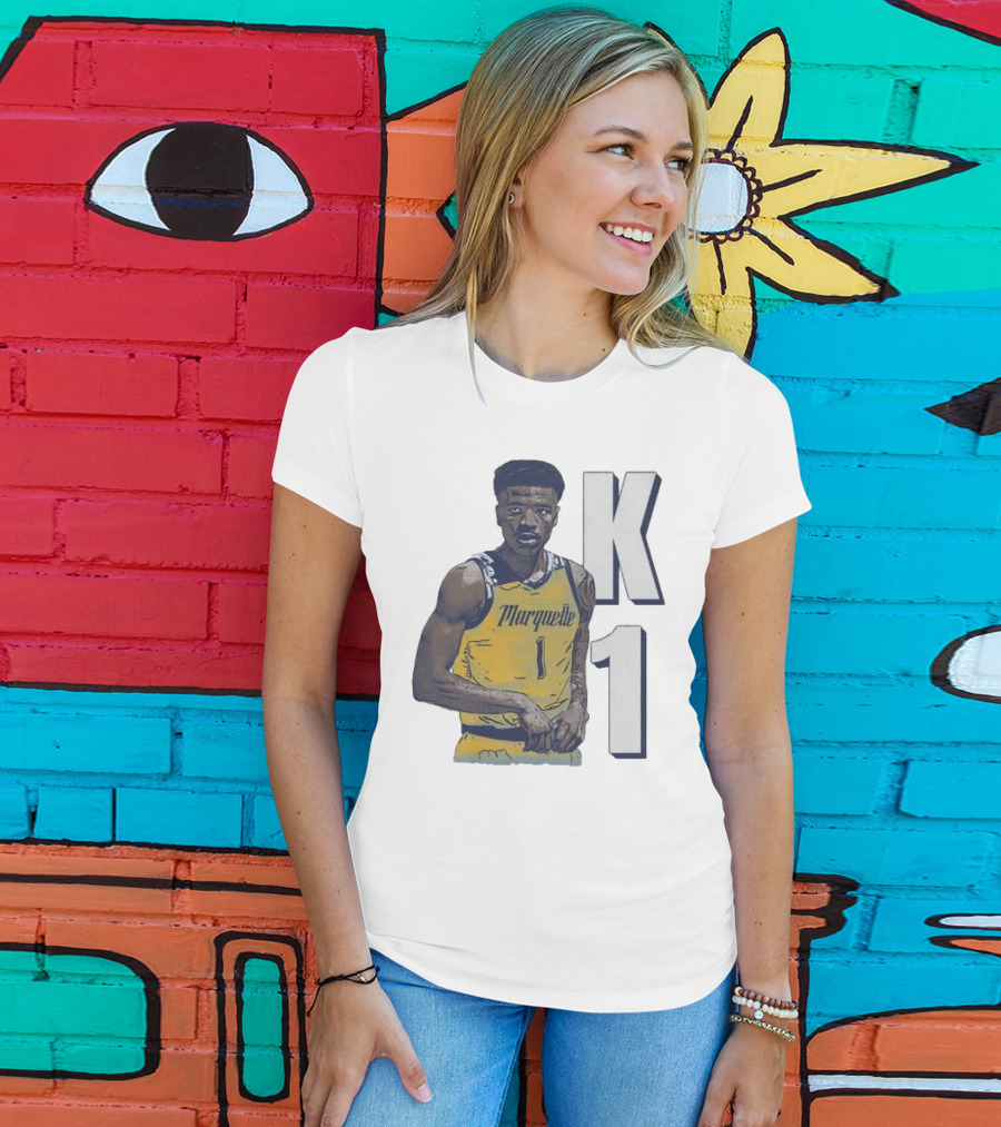 K1 Kameron Jones Marquette Golden Eagles Basketball Cartoon Player T-Shirt