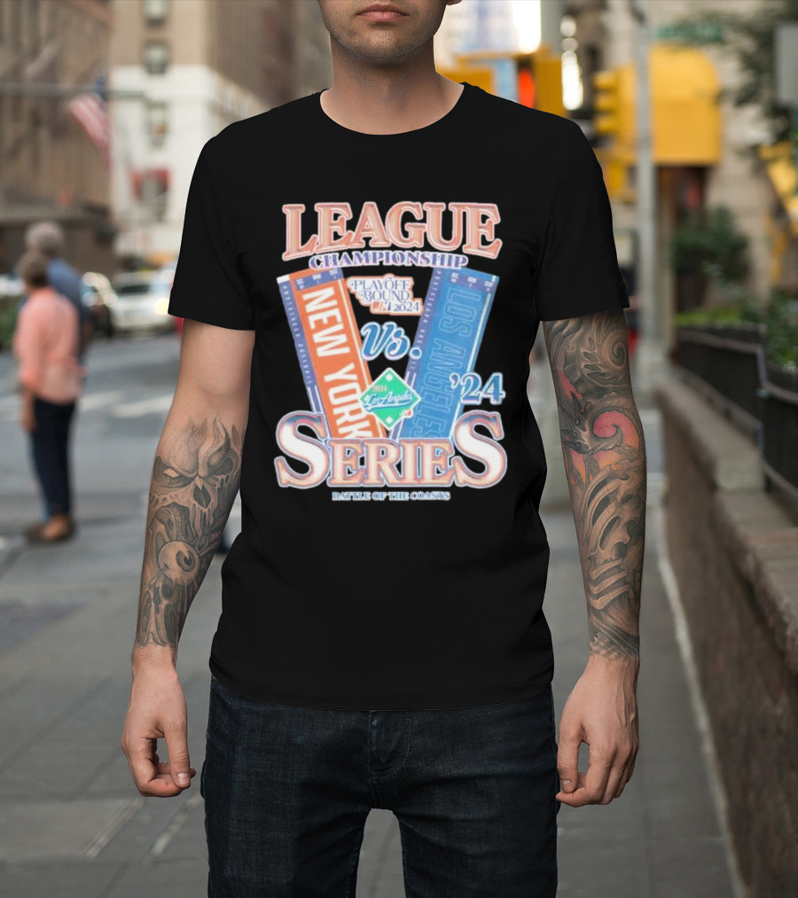 League Championship 2024 Playoff Bound New York Vs Los Angeles Series Battle of the Coasts T-Shirt