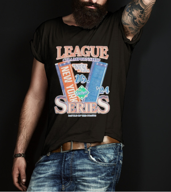 League Championship 2024 Playoff Bound New York Vs Los Angeles Series Battle Of The Coasts T-Shirt