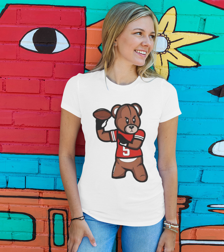 Louisville Teddy Bear Football Player Cartoon T-Shirt