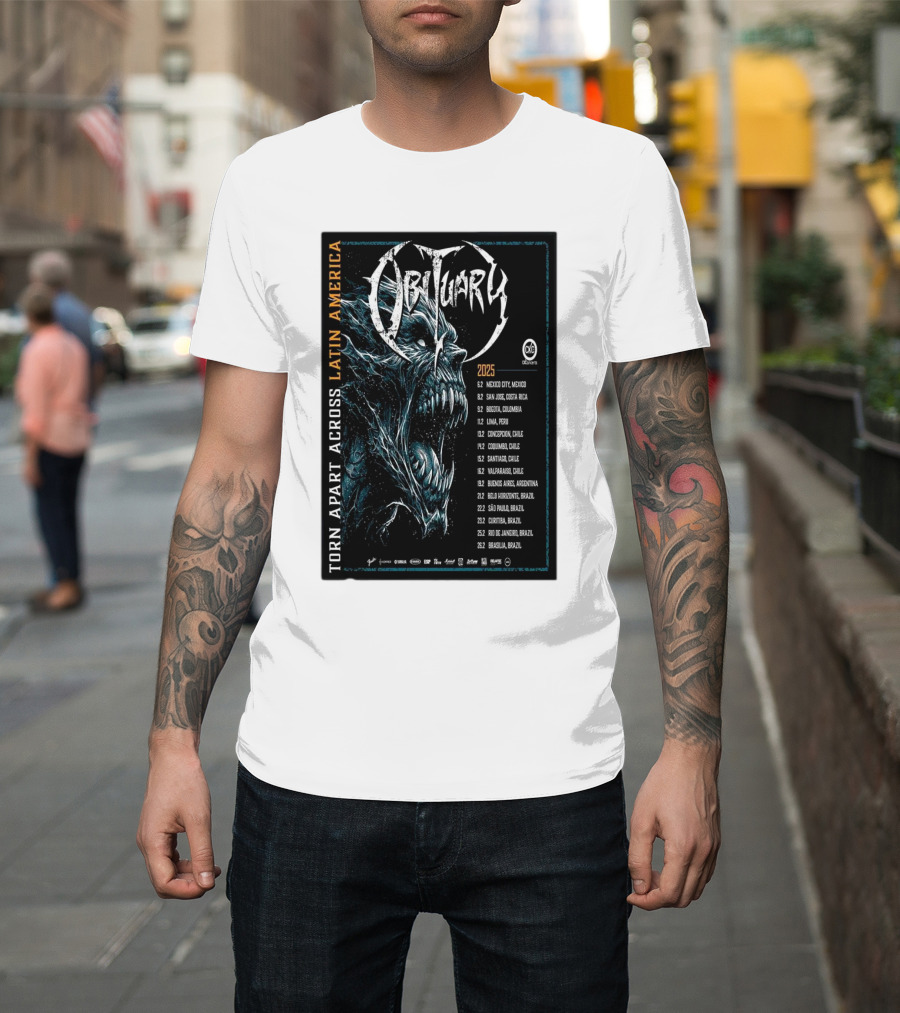 Obituary Torn Apart Across Latin America 2025 Tour Dates T-Shirt