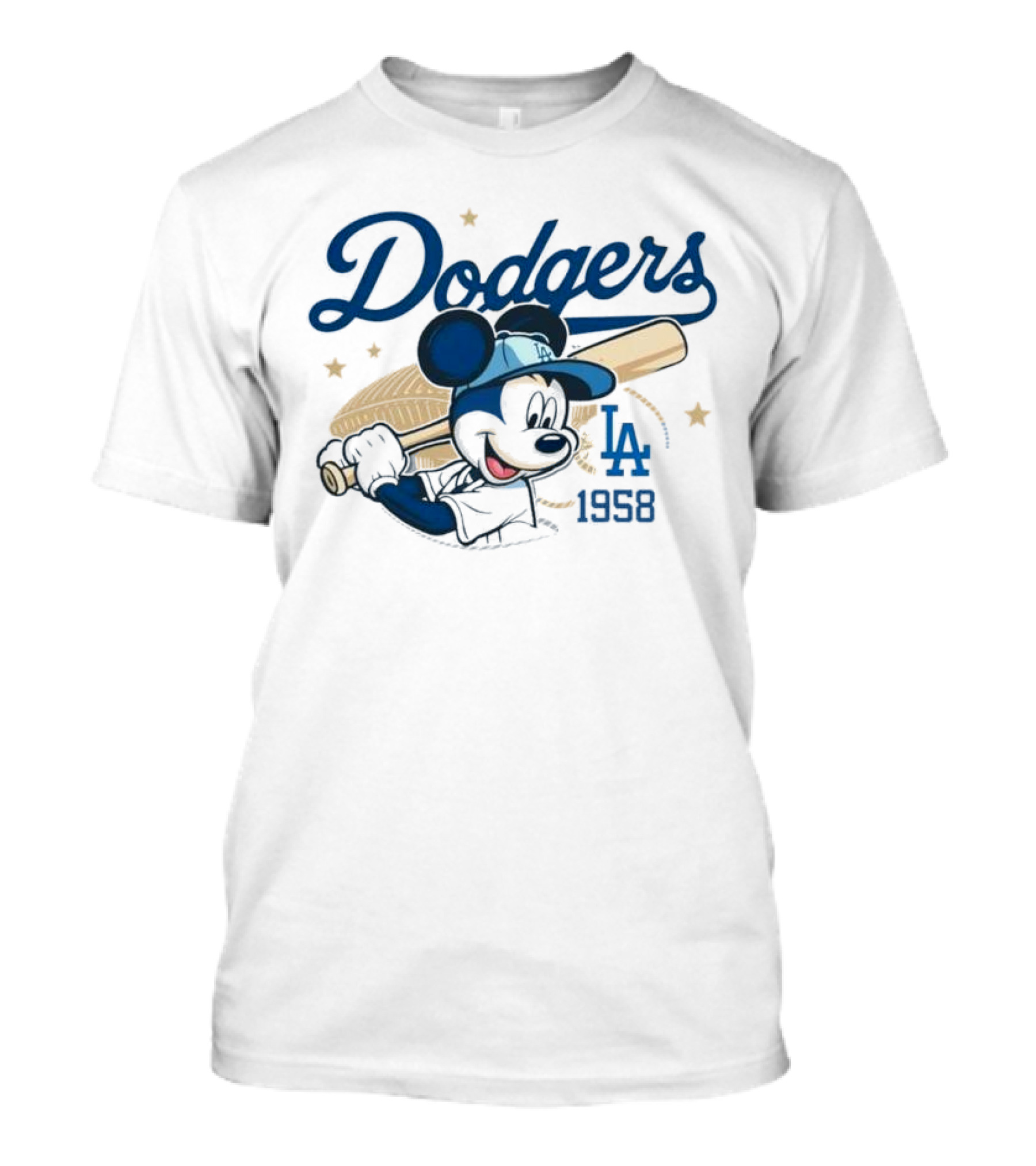 Mickey Mouse Dodgers LA 1958 Baseball MLB Team Retro Fashion T-Shirt