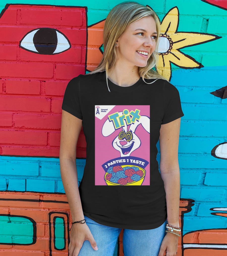 Trix Cereal Bunny With Swirled Eyes And Brain Bowl 2 Parties 1 Taste General Media T-Shirt