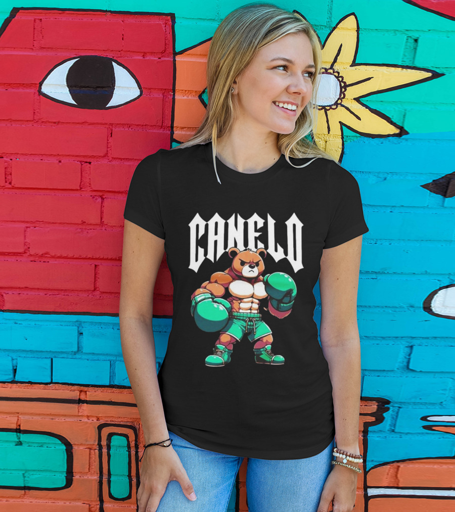 Canelo Boxing Teddy Bear Cartoon With Gloves T-Shirt