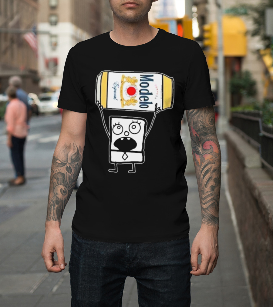 Doodlebob Lifting Modelo Especial Beer Can T-Shirt