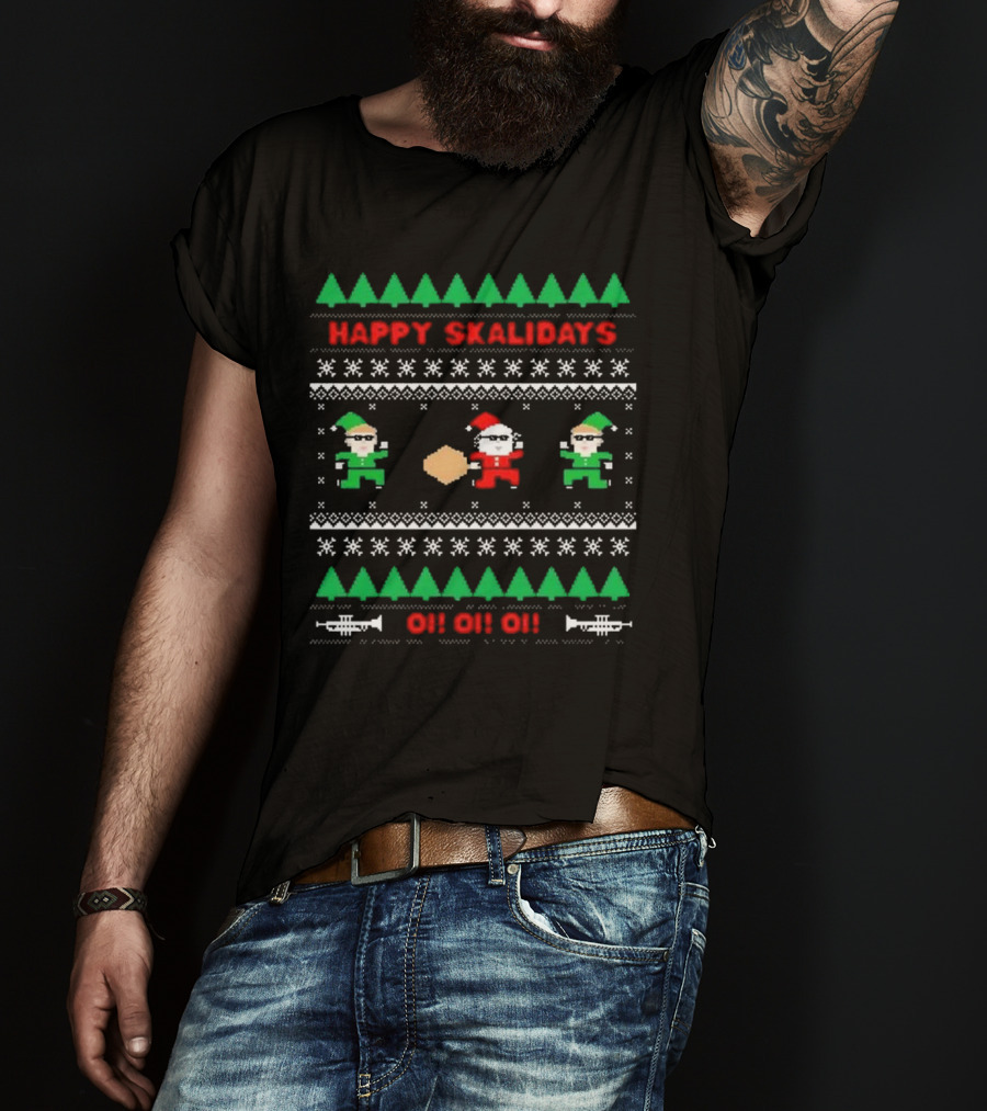 Happy Skalidays Christmas Elf Dancing Oi Oi Oi T-Shirt