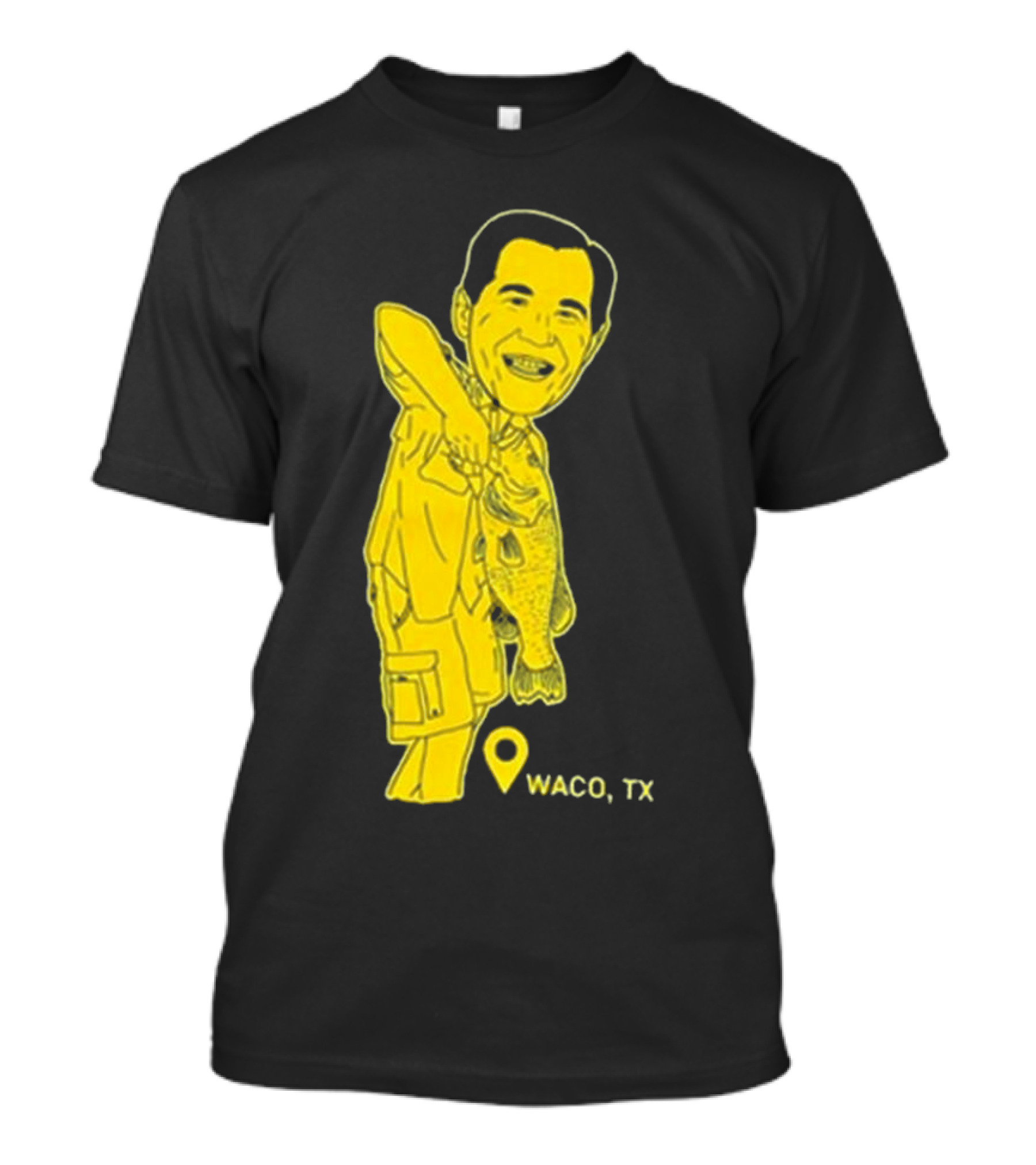 Scott Drew Fishing Caricature Waco TX T-Shirt