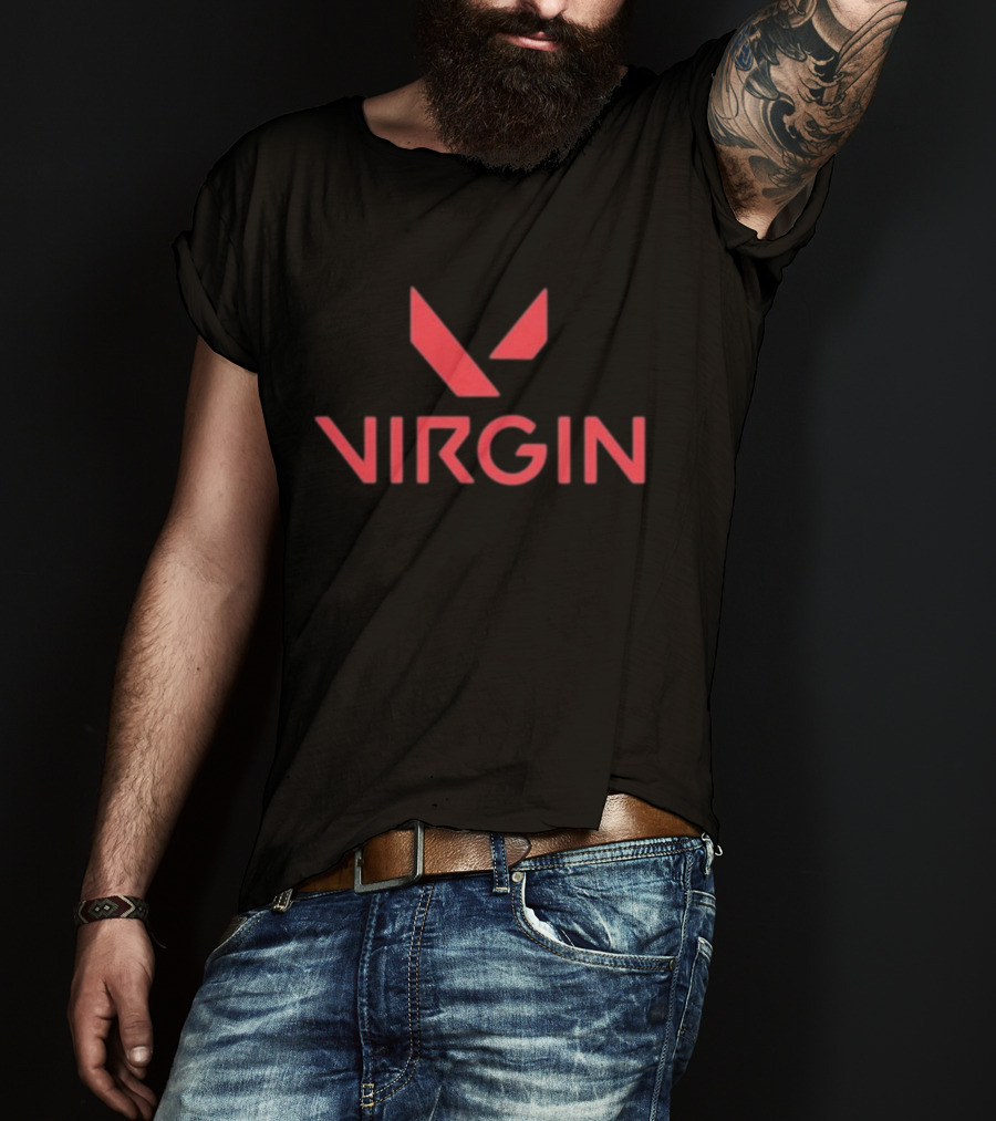 Woahryan Virgin Valorant Logo Style Red Gamers T-Shirt