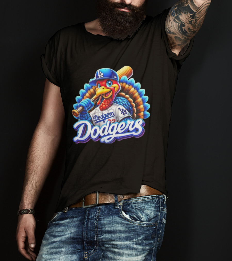 Dodgers Thanksgiving LA Baseball Turkey T-Shirt