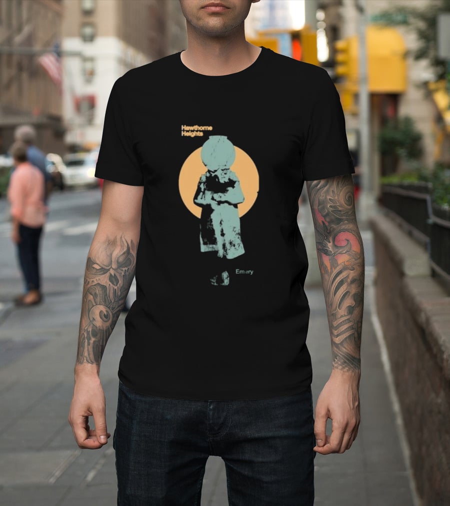 Hawthorne Heights Emery Abstract Figure With Retro Circle T-Shirt
