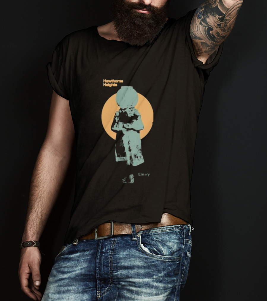 Hawthorne Heights Emery Abstract Figure With Retro Circle T-Shirt