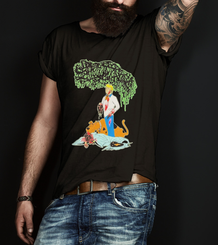 Sanguisugabogg Groovy Horror Parody Fred And Shaggy Scooby-Doo Scene T-Shirt