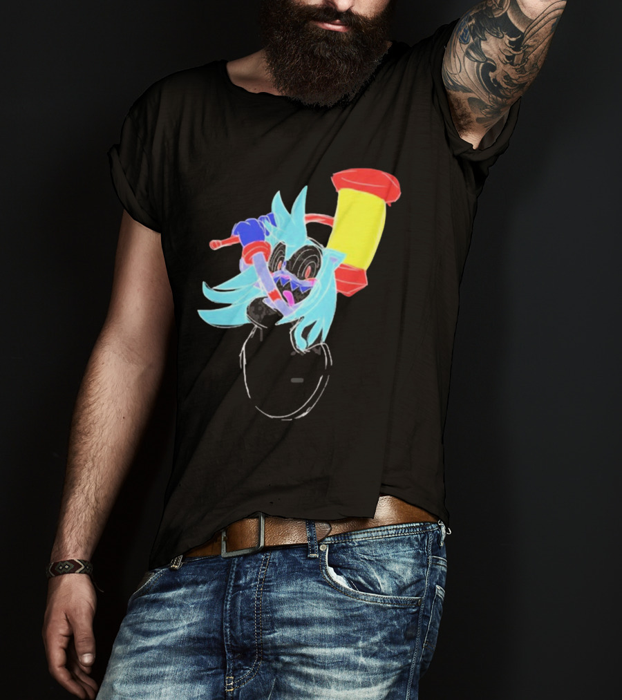 Spud Gun Hammer Time Neon Cartoon Character T-Shirt