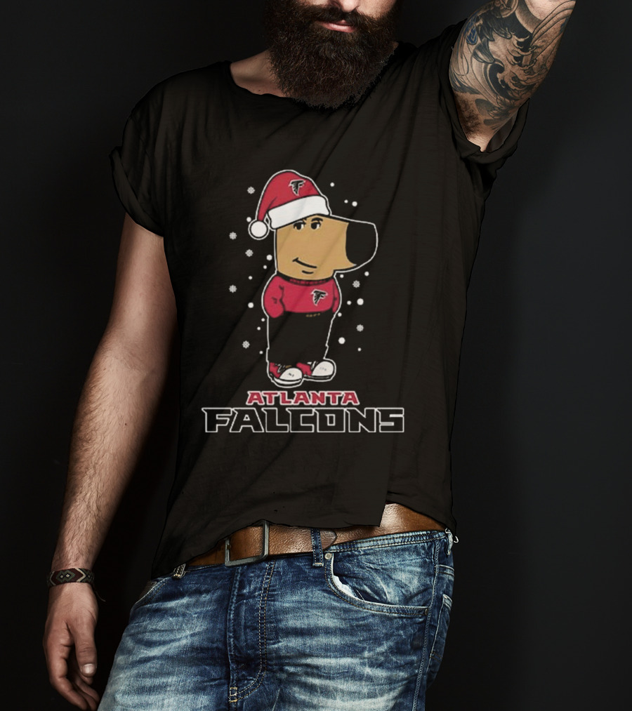 Atlanta Falcons Christmas Chill Guy In Santa Hat T-Shirt