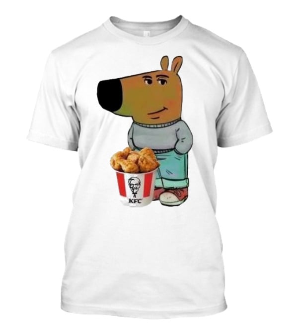 Chill Guy Dog Smiling With KFC Bucket T-Shirt