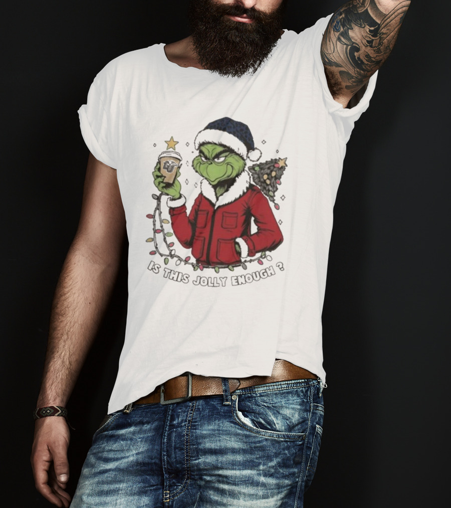 Liberty Flames Grinch Christmas Is This Jolly Enough Merry Christmas T-Shirt