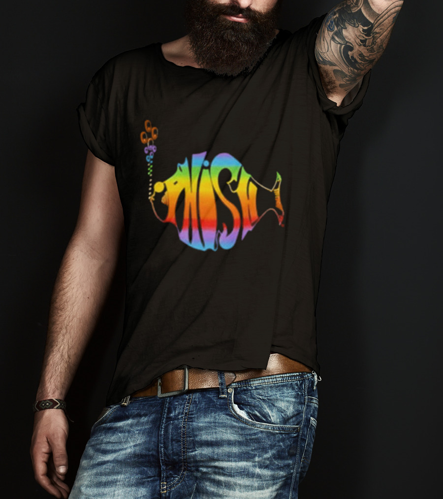 Phish Rainbow Lodgewood Fish Shaped T-Shirt