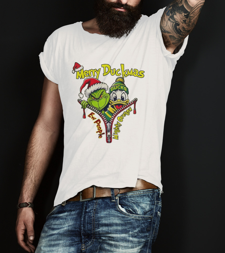 Merry Duckmas Ew People Mighty Oregon Ducks T-Shirt