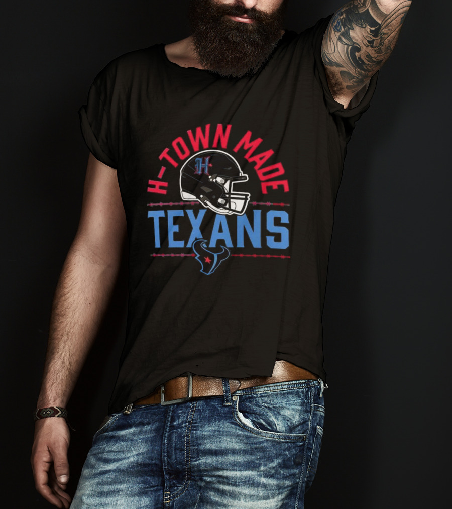 H-Town Made Texans Football Helmet T-Shirt