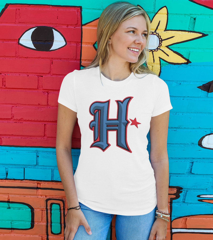 Houston Texans H Logo With Red Star T-Shirt