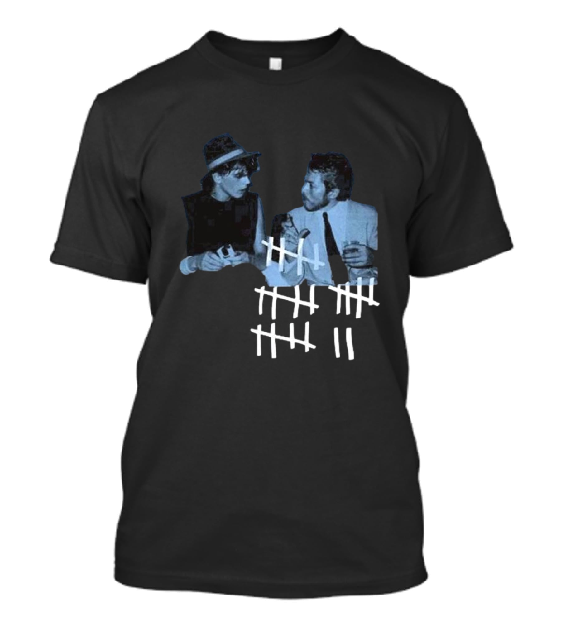 John Taylor X Robert Palmer Power Station Photo Counting Marks T-Shirt