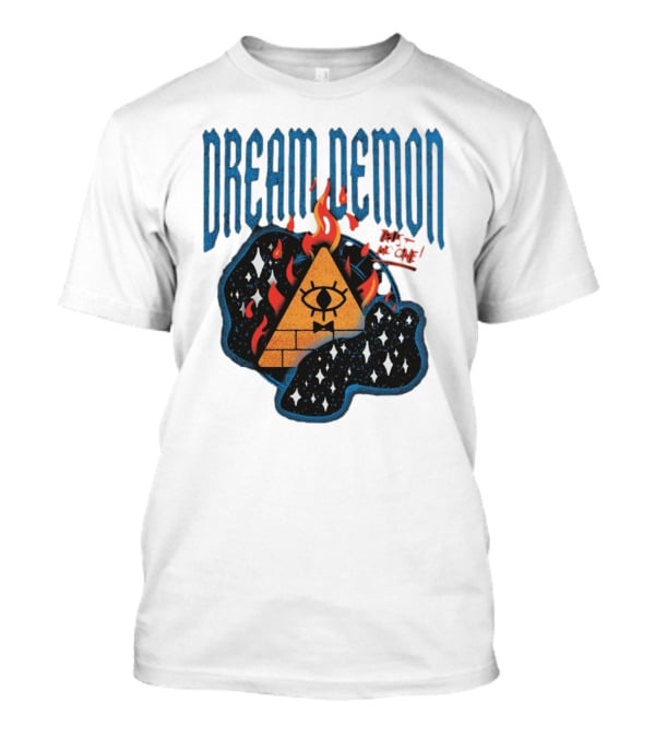 Dream Demon Trust No One Fiery Illuminati Eye Pyramid In Stars T-Shirt
