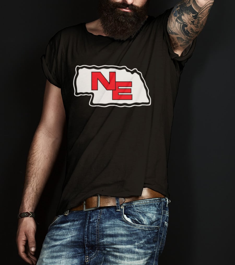 NE Nebraska State Outline Arrowhead T-Shirt