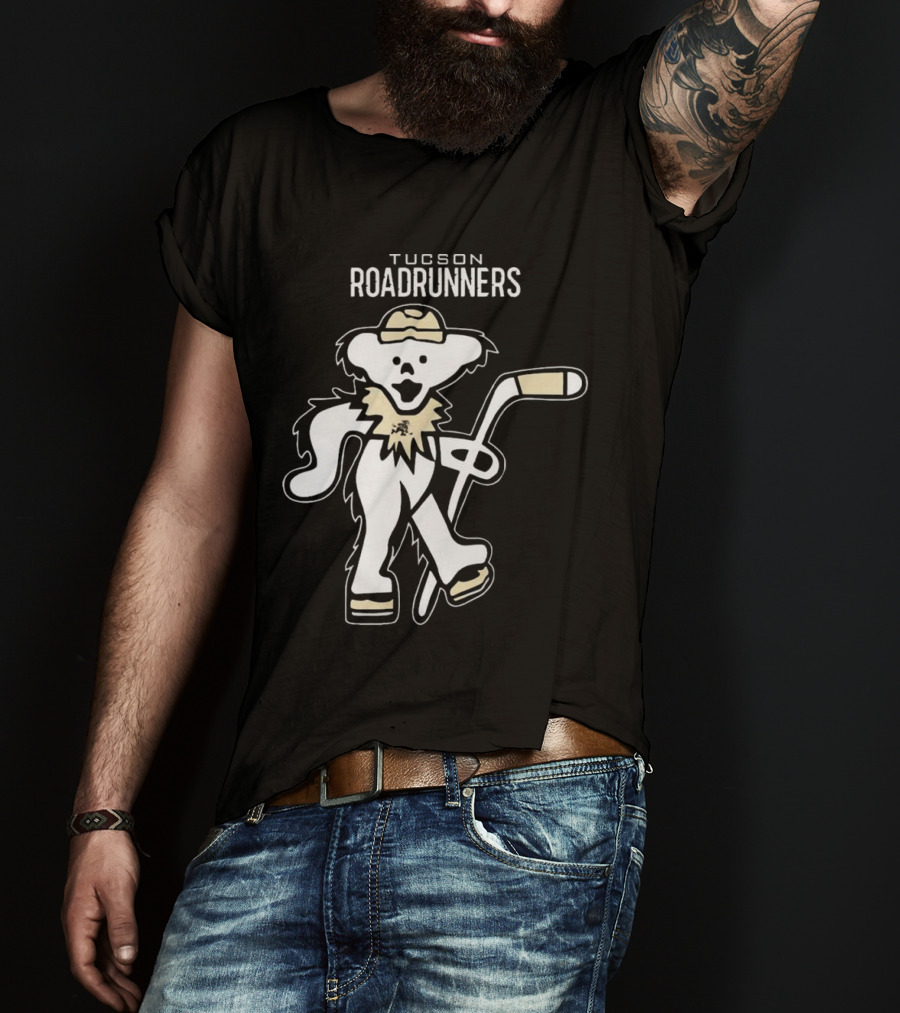 Tucson Roadrunners 2025 Grateful Dead Night Hockey Bear T-Shirt