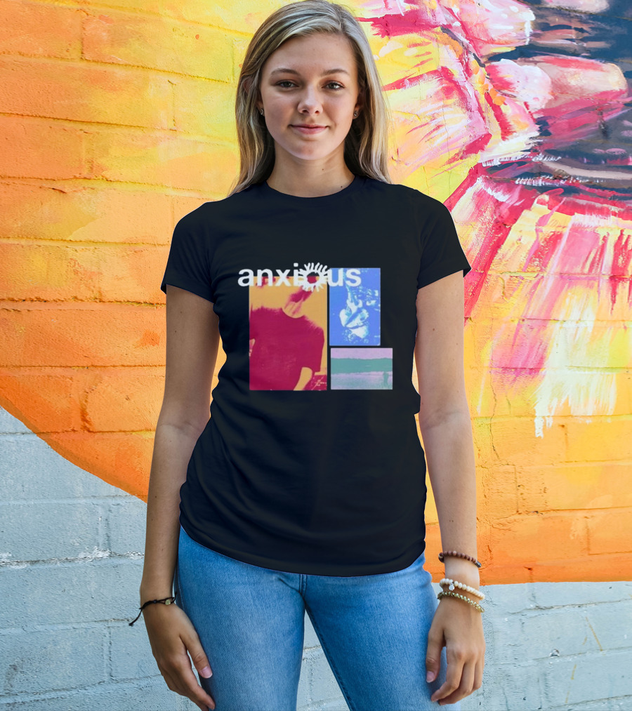 Anxious Red Blue Purple Collage T-Shirt