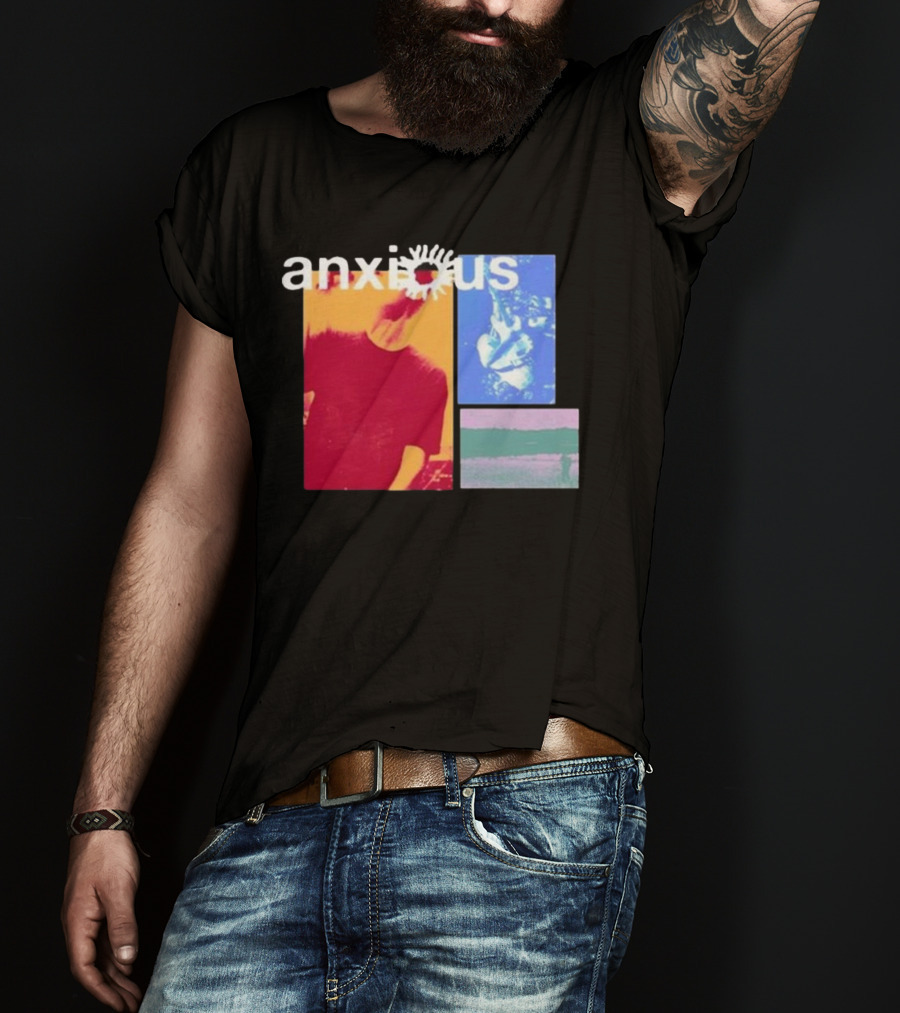 Anxious Red Blue Purple Collage T-Shirt
