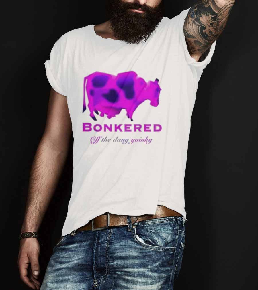 BONKERED Off The Dang Yoinky Purple Cow T-Shirt
