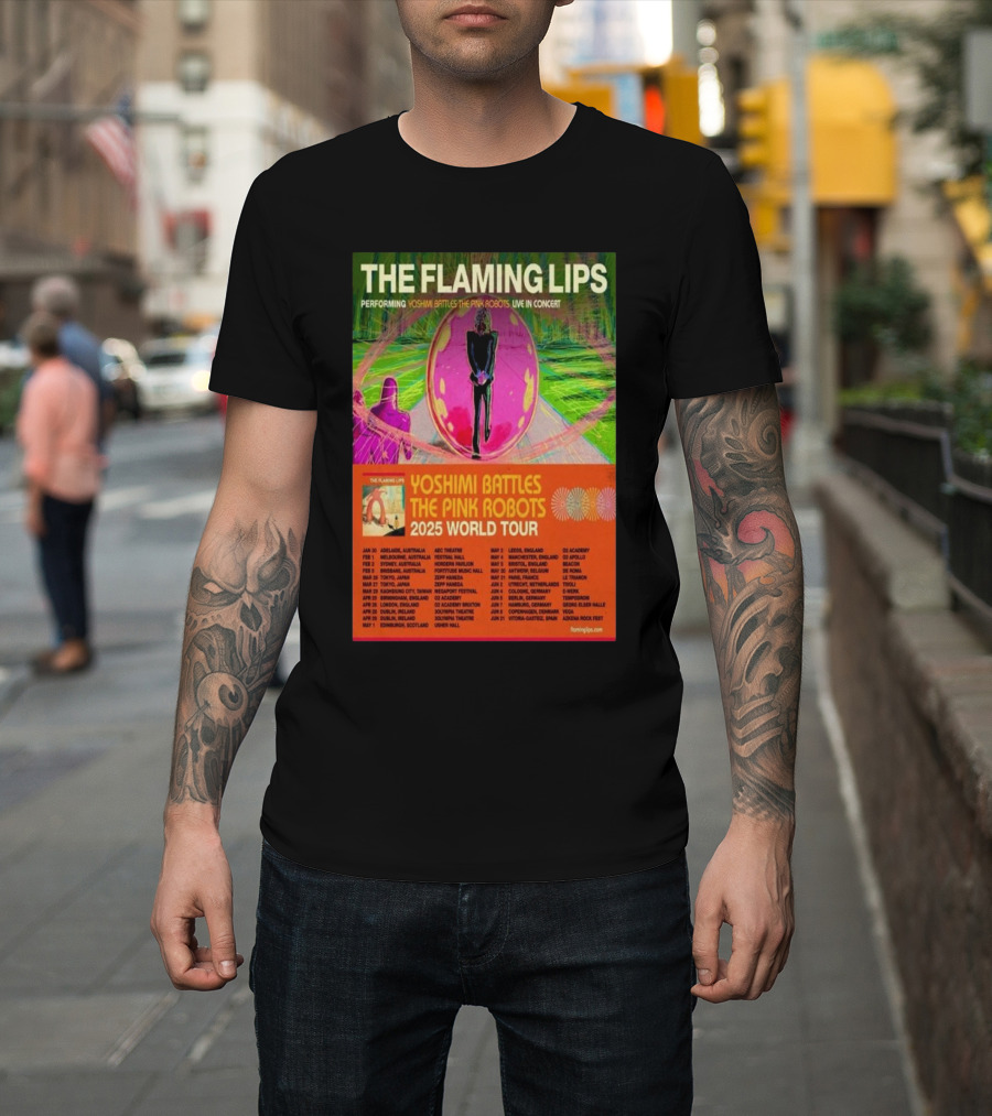THE FLAMING LIPS PERFORMING YOSHIMI BATTLES THE PINK ROBOTS LIVE IN CONCERT 2025 WORLD TOUR T-Shirt