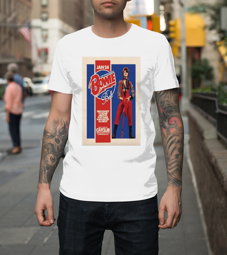 Club Leisure Presents Bowie Ball San Francisco Cat Club January 24 2025 T-Shirt