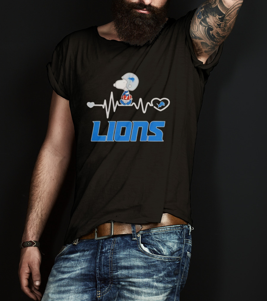 Heartbeat Snoopy Detroit Lions T-Shirt