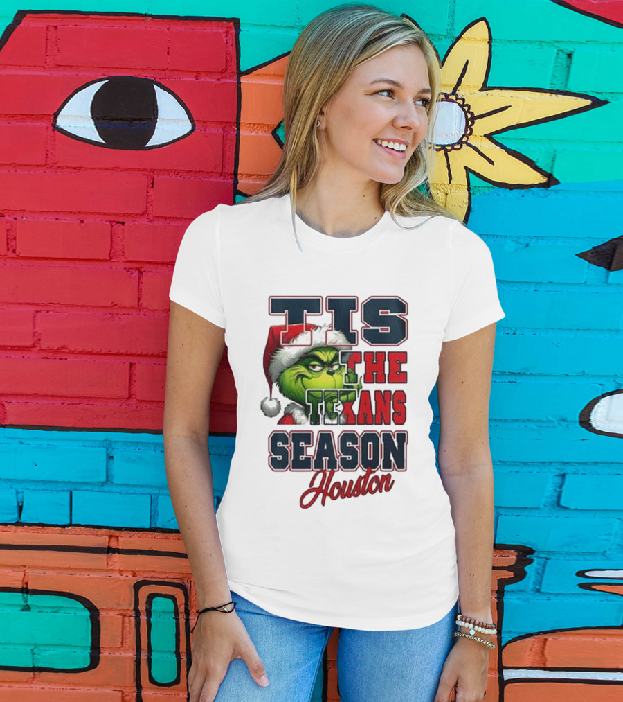 Houston Texans Merry Christmas The Grinch Tis The Texans Season T-Shirt