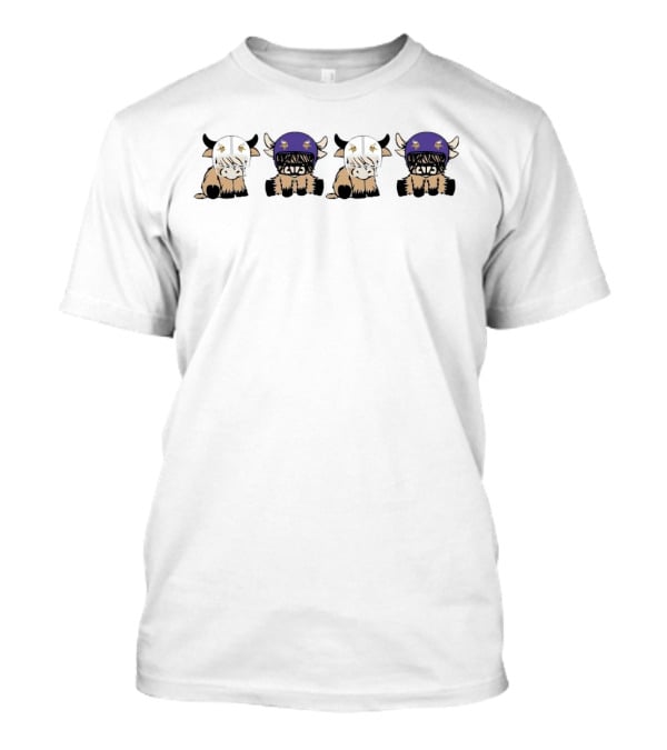Minnesota Vikings Highland Cow Helmet T-Shirt