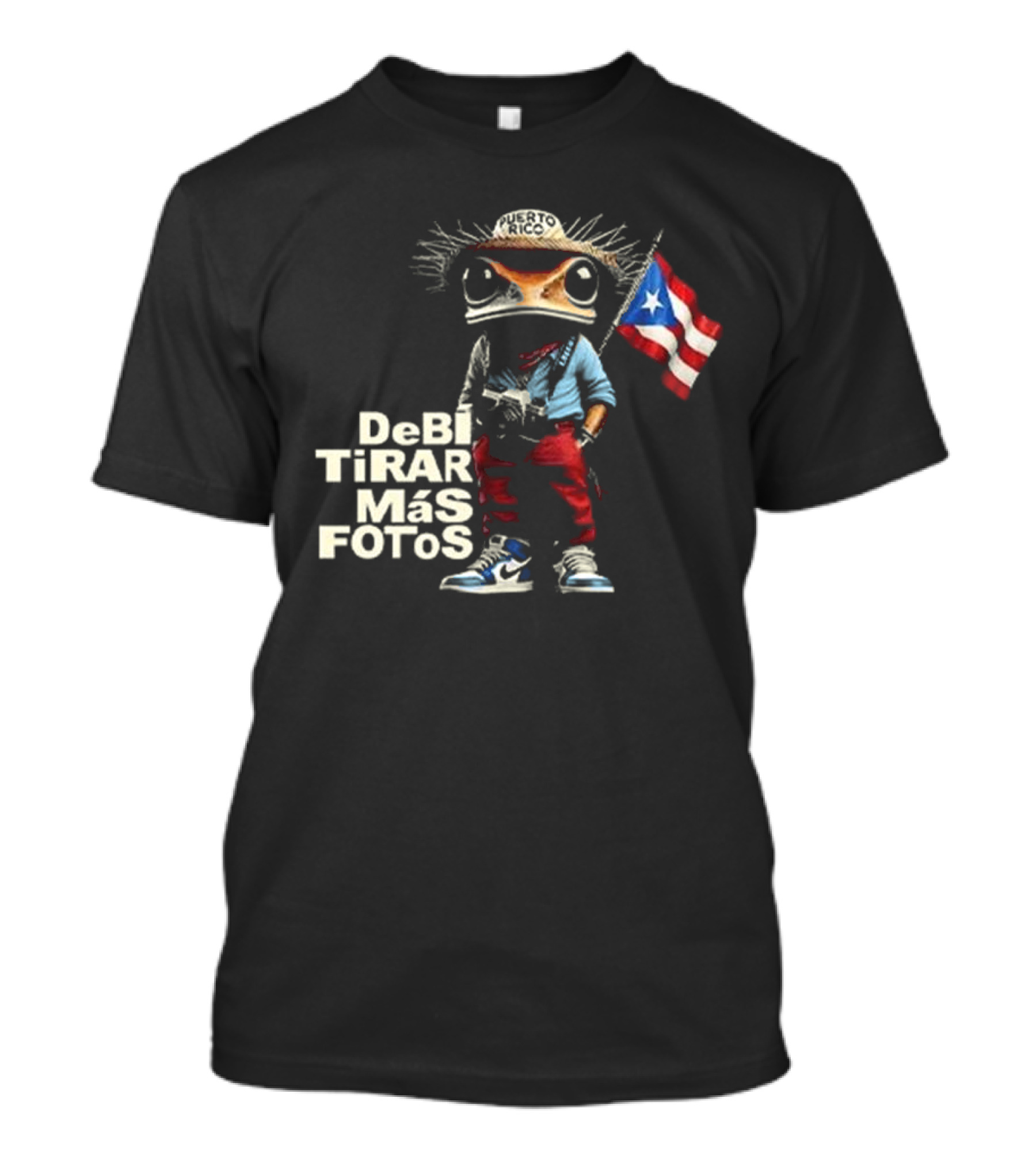 DeBi TiRAR Más FoTOs Puerto Rico Flag Frog Character Shoes T-Shirt