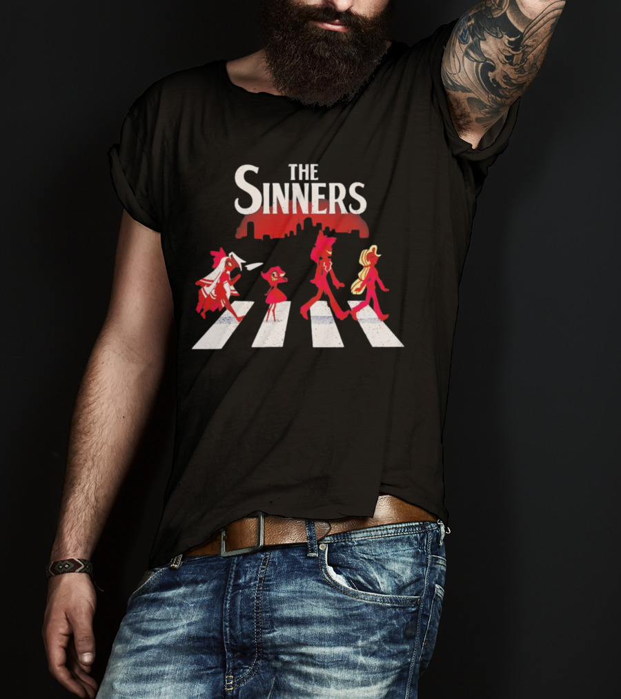 Hazbin Hotel The Sinners Abbey Road Characters Crossing T-Shirt