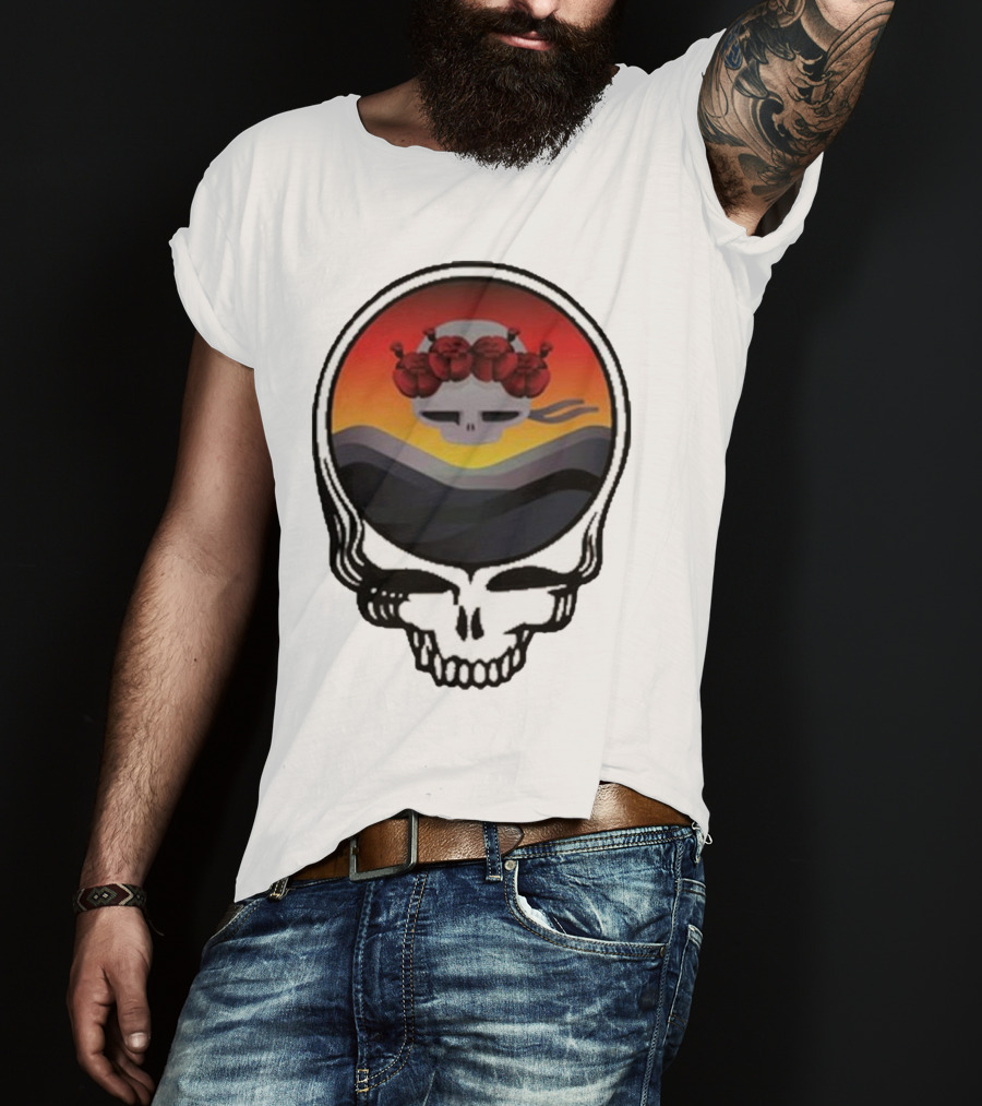 Grateful Dead The Ridge Skull Sunset With Roses T-Shirt