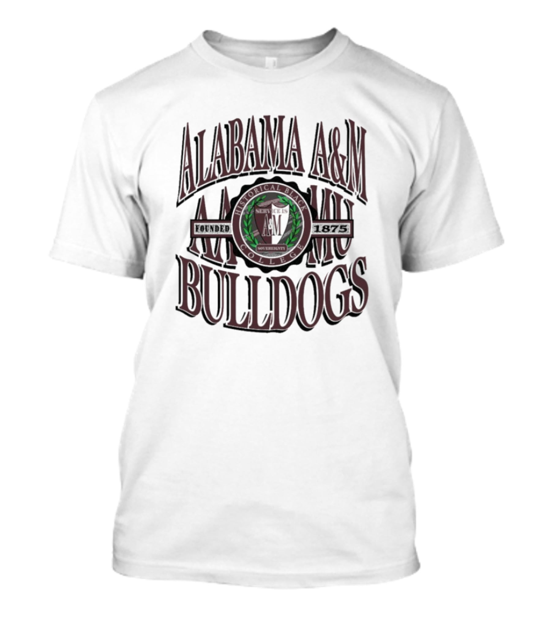 Alabama A&M Bulldogs Founded 1875 Historical Black College Emblem And Crest T-Shirt