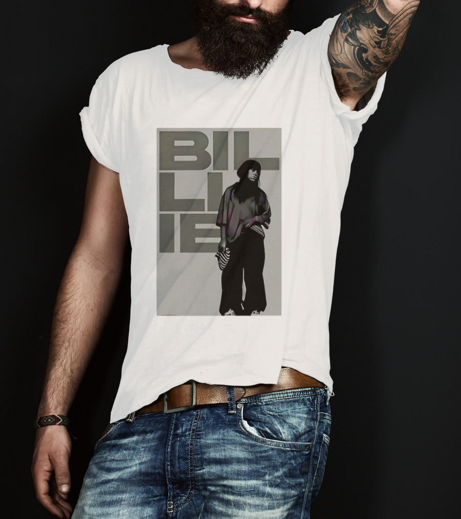 Billie Eilish Striped Bag Monochrome Fashion T-Shirt