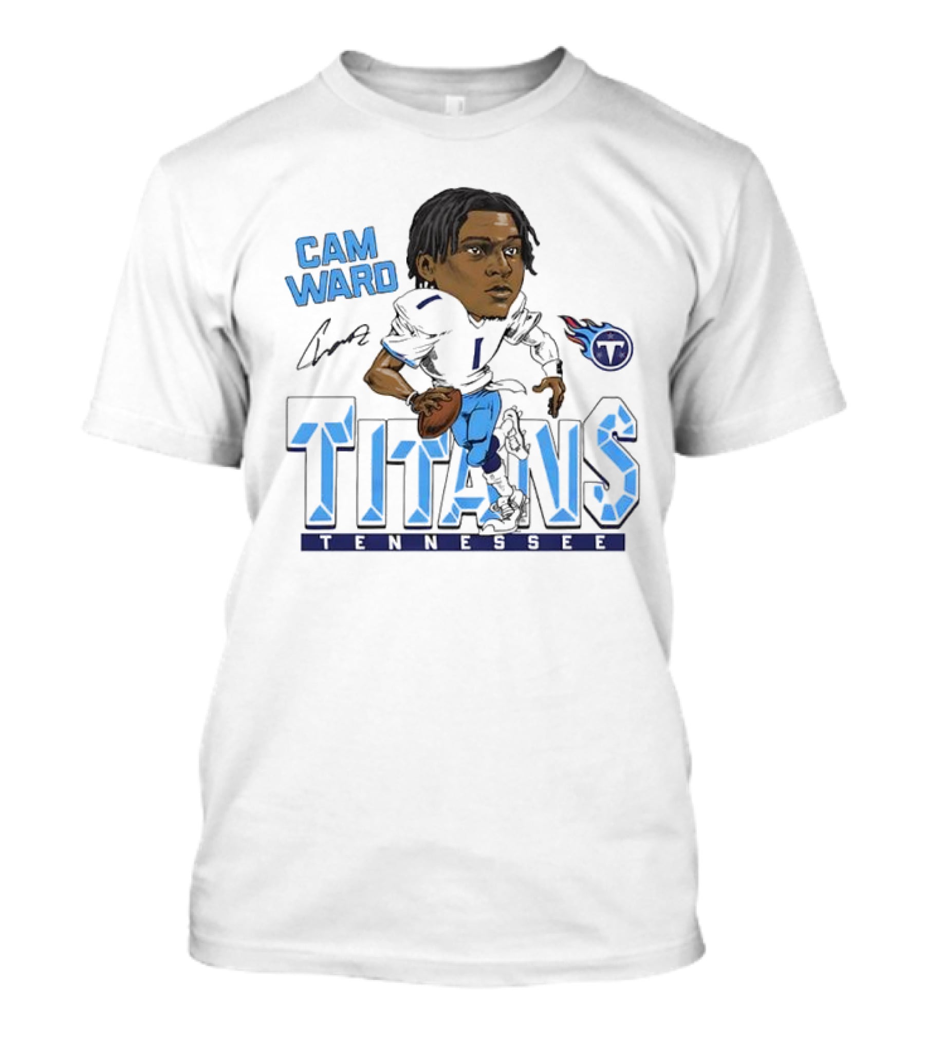 Cam Ward Signature Tennessee Titans Caricature T-Shirt