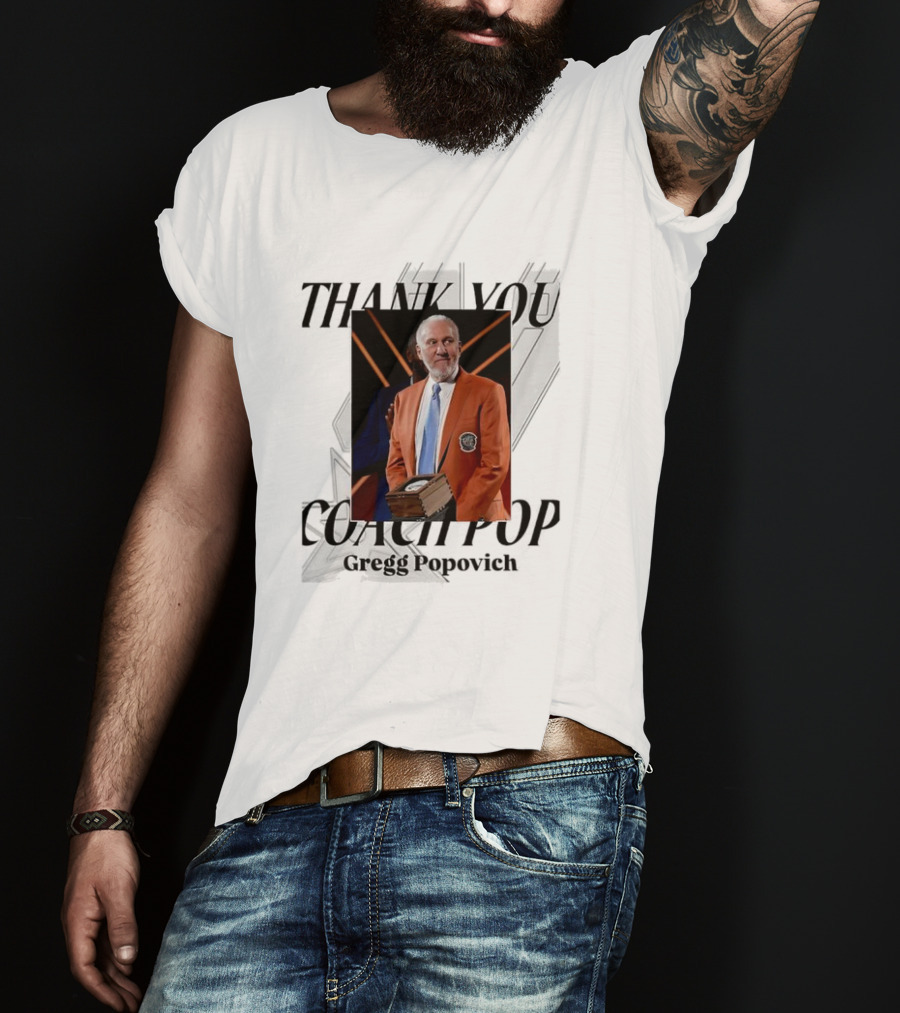 "Gregg Popovich Thank You Coach Pop Legacy Moment Basketball Achievement" T-Shirt