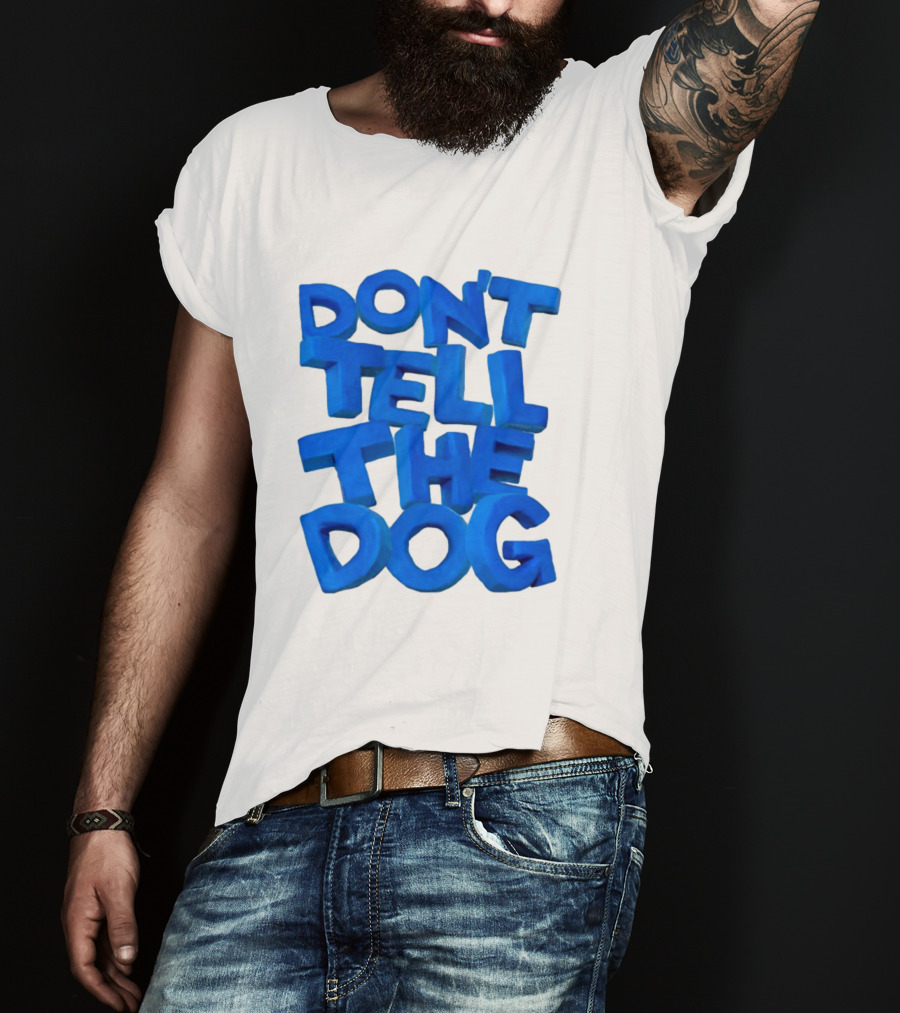 James Marriott Don't Tell The Dog Blue Text White Album T-Shirt